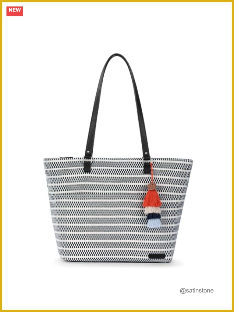 Large Tote Bag - Eco-Twill Shoulder Bag With Zipper Closure